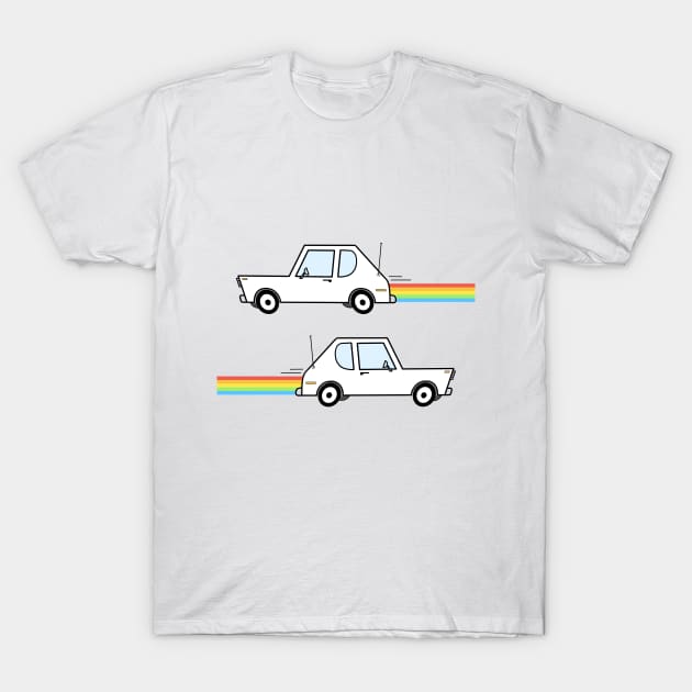 Rainbow Race Car T-Shirt by Andy McNally